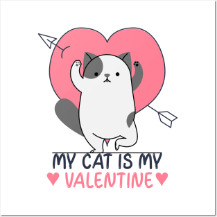 My Cat Is My Valentine Posters and Art